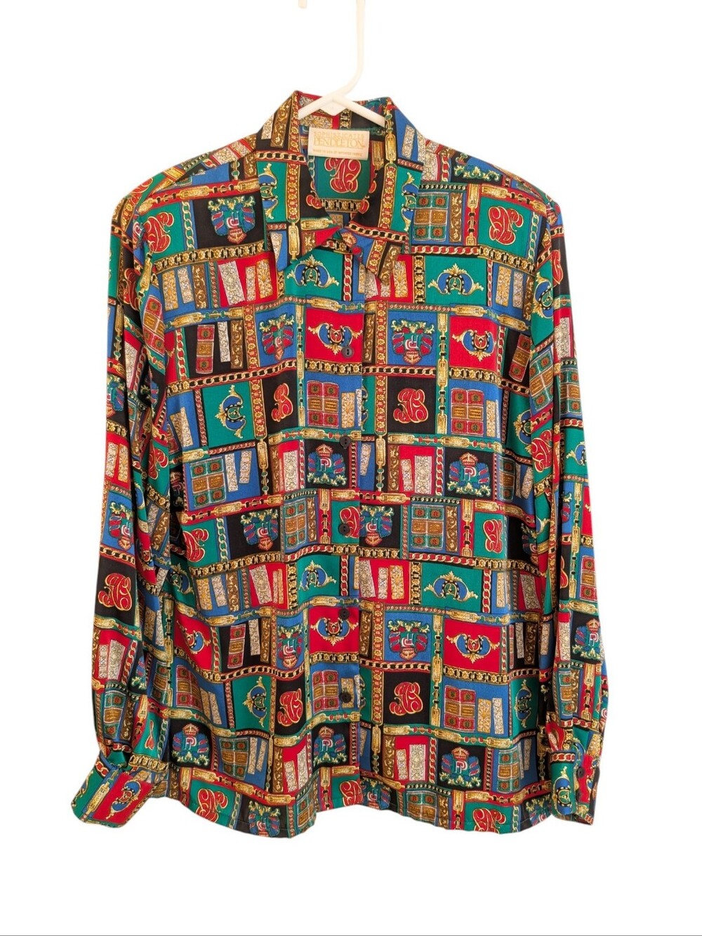 Sophisticates By Pendleton Button Down Women's Blouse Colorful Luxury Pattern